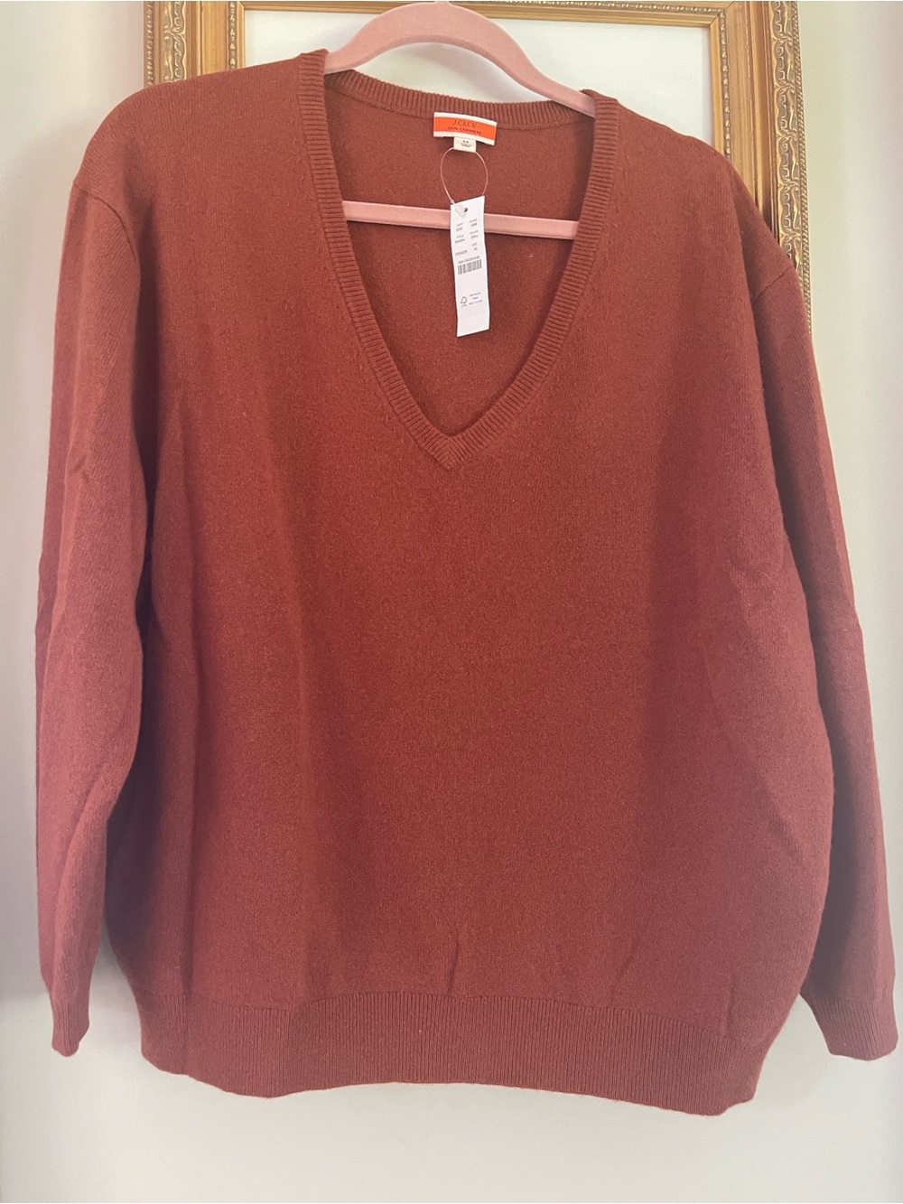J. Crew Rust V-Neck Sweater